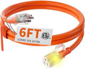 HUANCHAIN 6FT 12 Gauge Extension Cord Orange, Outdoor Electric Cable