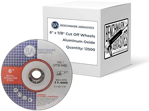 Benchmark Abrasives 6" Aluminum Oxide Type 1 Cut Off Wheels, 12500-Count