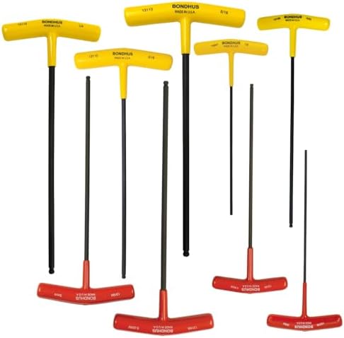 Bondhus 13199 Ball End Graduated Length Tip T-Handle Set w/ProGuard Finish, 9 PC, multi, one size