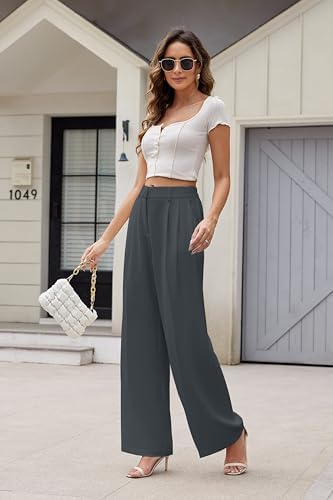 KICZOY Women Casual Wide Leg Dress Pants High Waist Lightweight Flowy Pants