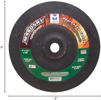 Mercer Industries 628030 - 9" x 1/4" x 7/8" Type 28 Grinding Wheels for Masonry (15 pack)