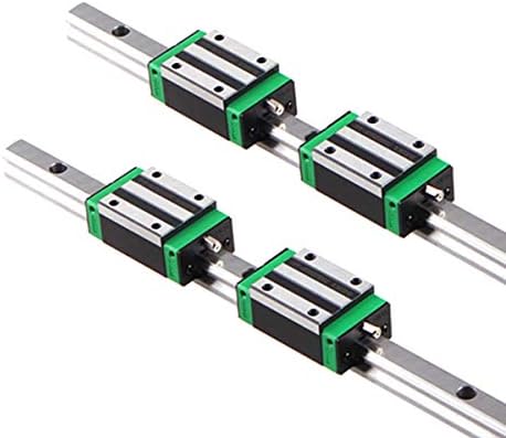 Linear Guide Rail 2 X HGR 15-1500mm Linear Slide Rail + 4 X Bearing Blocks Linear Guideway Rail for DIY CNC Routers Lathes Mills