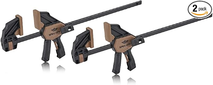 Spec Ops Trigger Clamp for Woodworking 13" Medium One-Handed Bar Clamp/Spreader 165 Lbs. 2-Pack