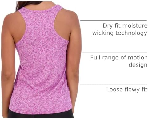 5 Pack Women's Dry Fit Tank Tops Sleeveless Athletic Workout Gym Yoga