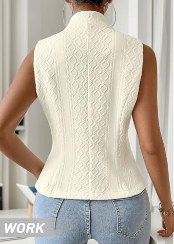 Mina Self Women's Sleeveless Sweater Vest,Knit Stretchy Dressy Casual Top