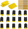 S SATC 16-PCS Hand Sanding Block Set With 40 Sheets Hook And Loop Sandpaper Kit, Interchangeable Assorted Convex & Concave Shapes for Automotive Body, Crafts, Sand Wood Woodworking Furniture