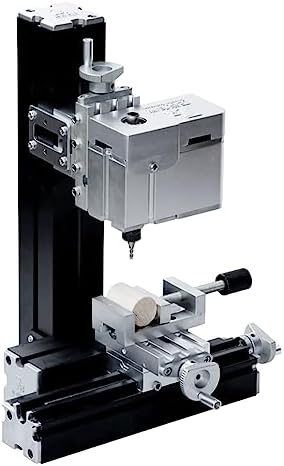 ZHRUI Electroplated Mini Metal Milling Machine 36W 20000rpm DIY Vertical Miniature Mill Lathe Machine Tools for Creative Maker Miniature Miller