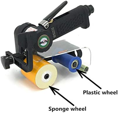 Pneumatic Belt Machine,Pneumatic Belt Sander Air Polishing Belt Sanding and Polishing Machine Pneumatic Machine for Grinding Polishing (Black)