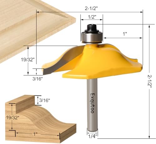 3PCS 1/4" Shank Router Bit Set,Raised Panel Cabinet Door Making Router Bits