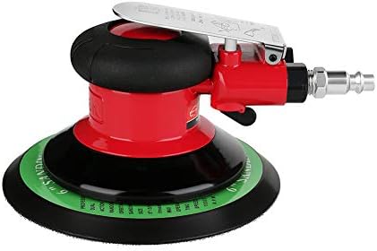 6" Professional Air Random Orbital Palm Sander, Heavy Duty Dual Action Pneumatic Sander