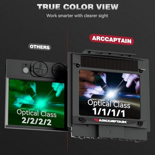 ARCCAPTAIN Auto Darkening Welding Helmet, Large View Welding Hood