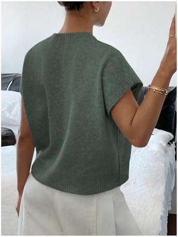 SOLY HUX Women's Short Sleeve Business Casual Sweater