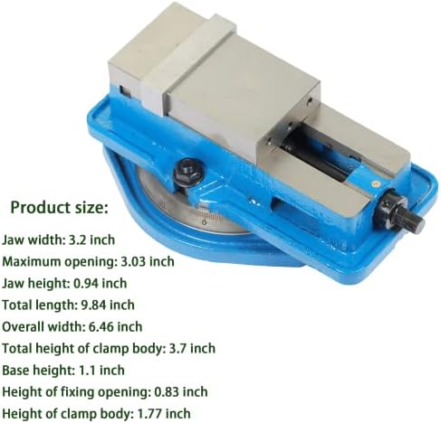 3 Inch Accuracy Mill Vise with 360 Degree Swiveling Base Heavy Duty Milling Machine Vise Fit for CNC, Milling Machines and Machining Centers