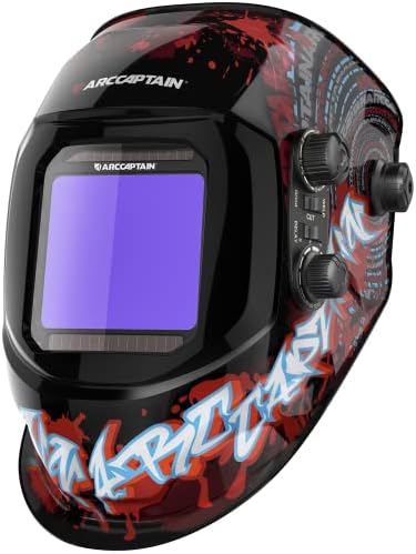 ARCCAPTAIN Auto Darkening Welding Helmet, 3.94"X3.66" Large Viewing Screen