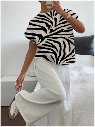 SOLY HUX Women's Short Sleeve Business Casual Sweater