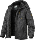 Men's Winter Ski Jacket Warm Fleece Waterproof Outdoor Mountain Hiking Windbreaker Hooded Snow Rain Coat