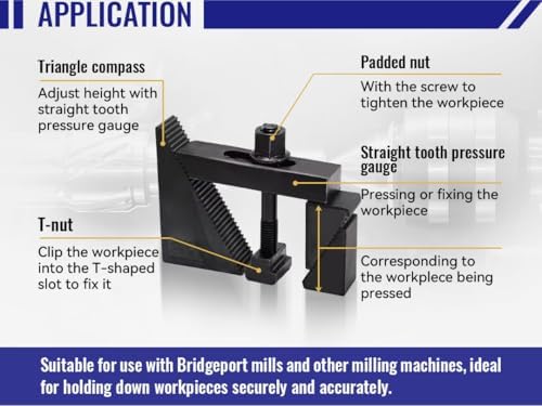 HFS(R) 5/8"Slot 1/2" Stud Hold Down Clamp Clamping Set Kit Bridgeport Mill for Bridgeport mills and other milling machines 58 Pc