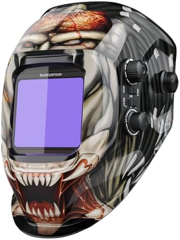 ARCCAPTAIN Auto Darkening Welding Helmet, 3.94"X3.66" Large Viewing Screen