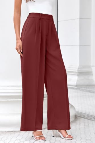 FUNYYZO Wide Leg Dress Pants for Women Work Slacks Business Casual Outfits