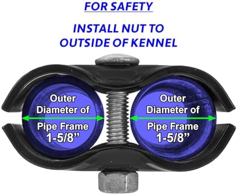 1-5/8" Black Chain Link Fence Panel Clamps with Bolts and Nuts - Saddle Clamps for Dog Kennels and Temporary Fencing (Case of 50)