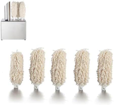 Commercial Electric Glass Polisher Replacement Brushes, Soft Bristle Brush for Wine Glass Polishing, Microfiber Polishing Head Brush Head for Glassware Polishing Machine,5 Pcs(1 Small+4 Large