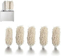 Commercial Electric Glass Polisher Replacement Brushes, Soft Bristle Brush for Wine Glass Polishing, Microfiber Polishing Head Brush Head for Glassware Polishing Machine,5 Pcs(1 Small+4 Large