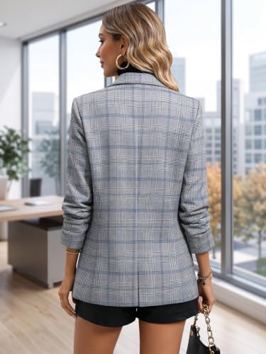 Mina Self 2026 Women's Fall Plaid Blazer Houndstooth Jacket Business Casual