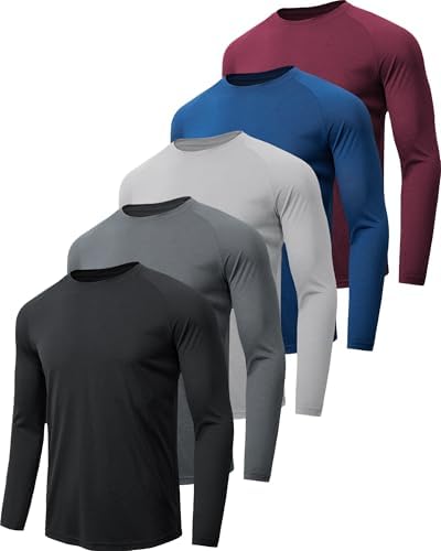 MLYENX 7 Pack Long Sleeve Shirts for Men Sun Protection Quick Dry