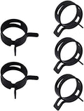 5pcs 0.75" ID Constant Tension Band Hose Clamps, 19mm Spring Band Type Action Hose Clamp Manganese Steel Fuel Line Clamp Low Pressure Air Clip Clamp for Fuel Hose Line Water Pipe Air Tube black