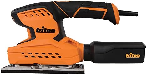 Triton TTRDSS 2 Amp Orbital Sander 1/3" Sheet – Electric Palm Sander with Variable Speed, Dust Extraction, Vibration Reduction Grip for Woodworking & Sanding Projects