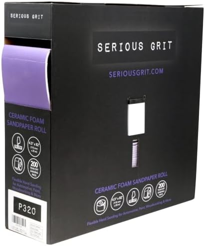 Serious Grit - P320 Grit Ceramic Foam Sandpaper Roll - 115mm x 25m