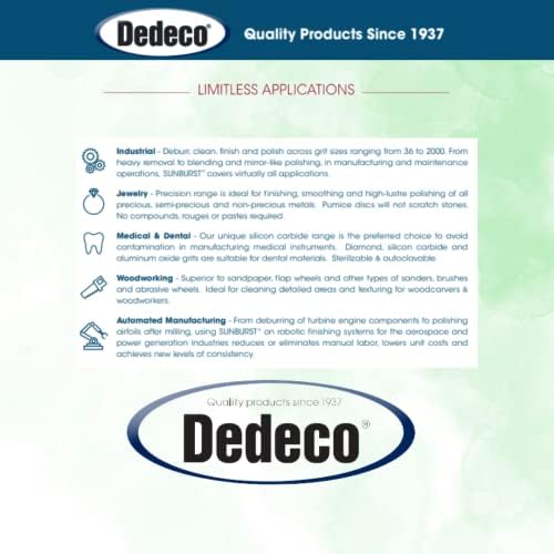 Dedeco Sunburst Radial Bristle Discs 48-Pack - 7/8" Curved - Light Green 14000 Grit (Ultra-Fine, 1 Micron) - Aluminum Oxide for Polishing & Finishing