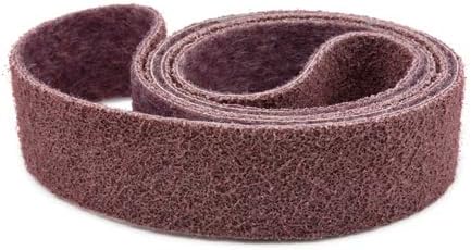 Red Label Abrasives 2 X 72 Inch Non Woven Surface Conditioning Sanding Belts for Knife Makers and Metal Fabricators - Maroon Medium Grit Sand Paper - 3 Pack