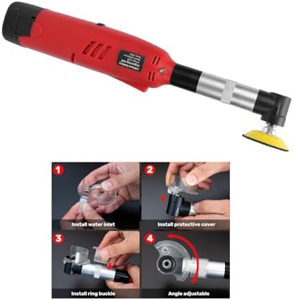Luocute 360W Cordless Die Grinder Polisher, 5 Speed 12000RPM Electric Die Grinder with 2500mAh Lithium Battery, Transparent Dust Cover for Grinding Sanding Polishing Engraving Deburring (US Plug)