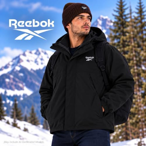 Reebok Mens 3-in-1 Softshell Systems Weather Resistant Midweight Jacket