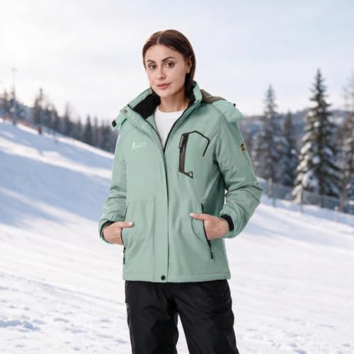 MOERDENG Women's Ski Jacket Warm Winter Coat Snowboarding Jacket