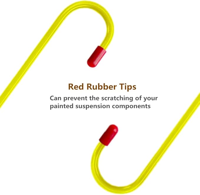 Brake Caliper Hanger Hooks with Red Rubber Tips,Auto Brake Caliper Compression Tool, Automotive Tool for Braking,Axle,Bearing,Suspension Work,Car Tools Gifts for Men,Dad (4PCS)