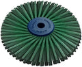 Dedeco Sunburst Radial Bristle Discs 4" x 1/2" Angled - Dark Green 50 Grit (Extra-Coarse) - Aluminum Oxide (TA Series) for Polishing & Finishing