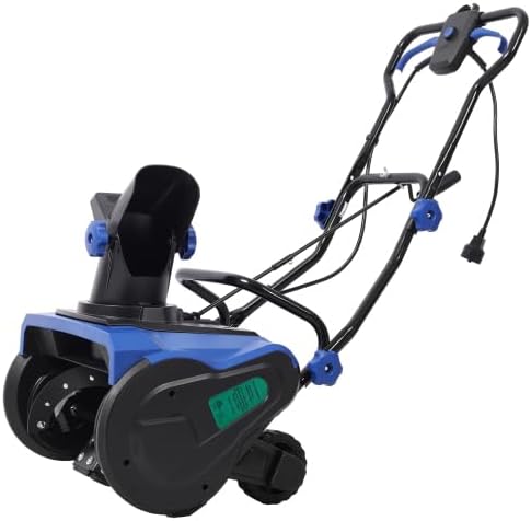 20inch Corded Electric Snow Thrower with LED,120V/60HZ,Black+Blue