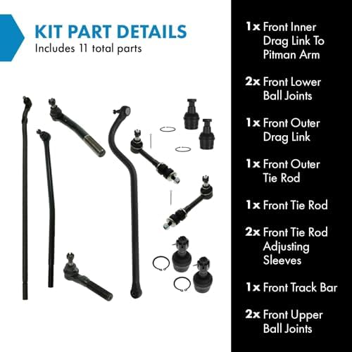 TRQ Front Steering & Suspension Kit Ball Joint Drag Link Sway Bar