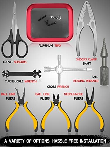 RC Tool Kit, 1/10 1/8 RC Tool, RC Car Boat Helicopter Repair Tools - 27pcs