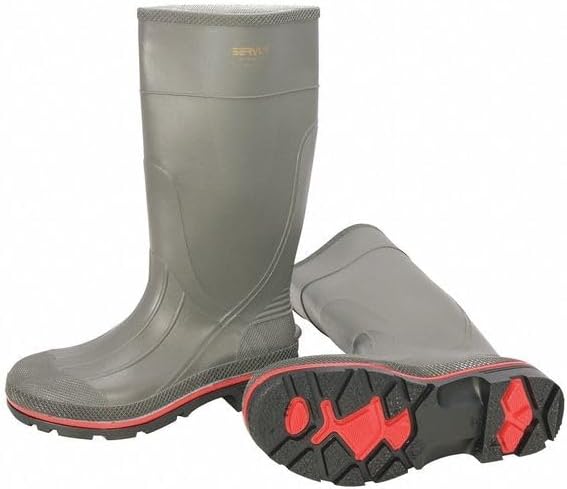 Servus by Honeywell 75109-BLM-060 XTP 15"" PVC Chemical-Resistant Steel Toe Men's Work Boots, Black, Yellow & Gray, 6