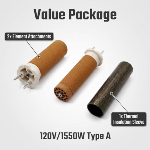 2x Welding Gun Core 142.718 Element Heating Core Fit For LEISTER TRIAC ST and AT 123.895 Heat Gun Attachments 120V/1550W Type A For Welder + 1xThermal Insulation Sleeve