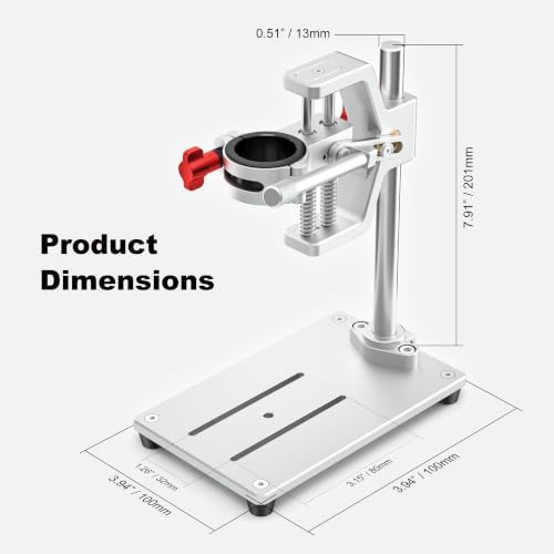 Mini Rotary Tool Workstation Stand, Rotary Tool Drill Press & Tool Holder - 1.5 Inch Depth & 360° Rotation - Ideal for Drilling Perpendicular, Bottle neck cutting, small processing and DIY