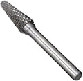 5Pcs/set 1/2 Dia.Rounded Tapered Cone Burrs Heavy Duty Solid Carbide Grinding Heads Chamfering Abrasion Industrial Deburring Rotary Tools for Hard Steel Metal Metalworking
