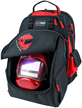 MELOTOUGH Welding Tool backpack Extreme Gear Pack with Large Capacity Helmet Holder Luggage Storage Bag(Red