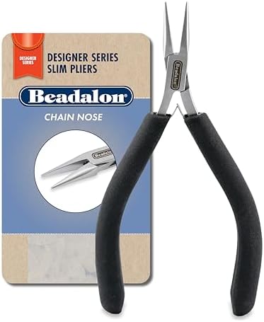 Beadalon Designer Series Slim Pliers - Chain Nose, Black