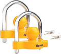 RETRUE Universal Trailer Coupler Lock, 2PC Key Alike Hitch Ball Lock,Yellow