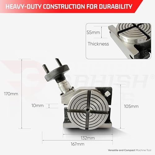 HV Rotary Table, 65mm Self-Centering Chuck & M6 Clamp Kit, 4"/100mm