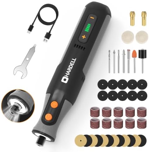 HARDELL 8V Cordless Rotary Tool Kit, 5‑Speed, 28000RPM for DIY Craft